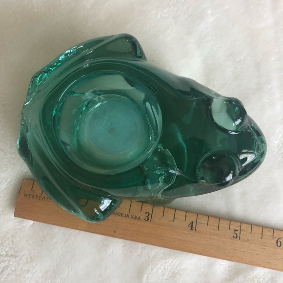 Vintage Indiana Glass “Spanish Green” Frog Votive Candle Holder — #07138 - Picture 9 of 9